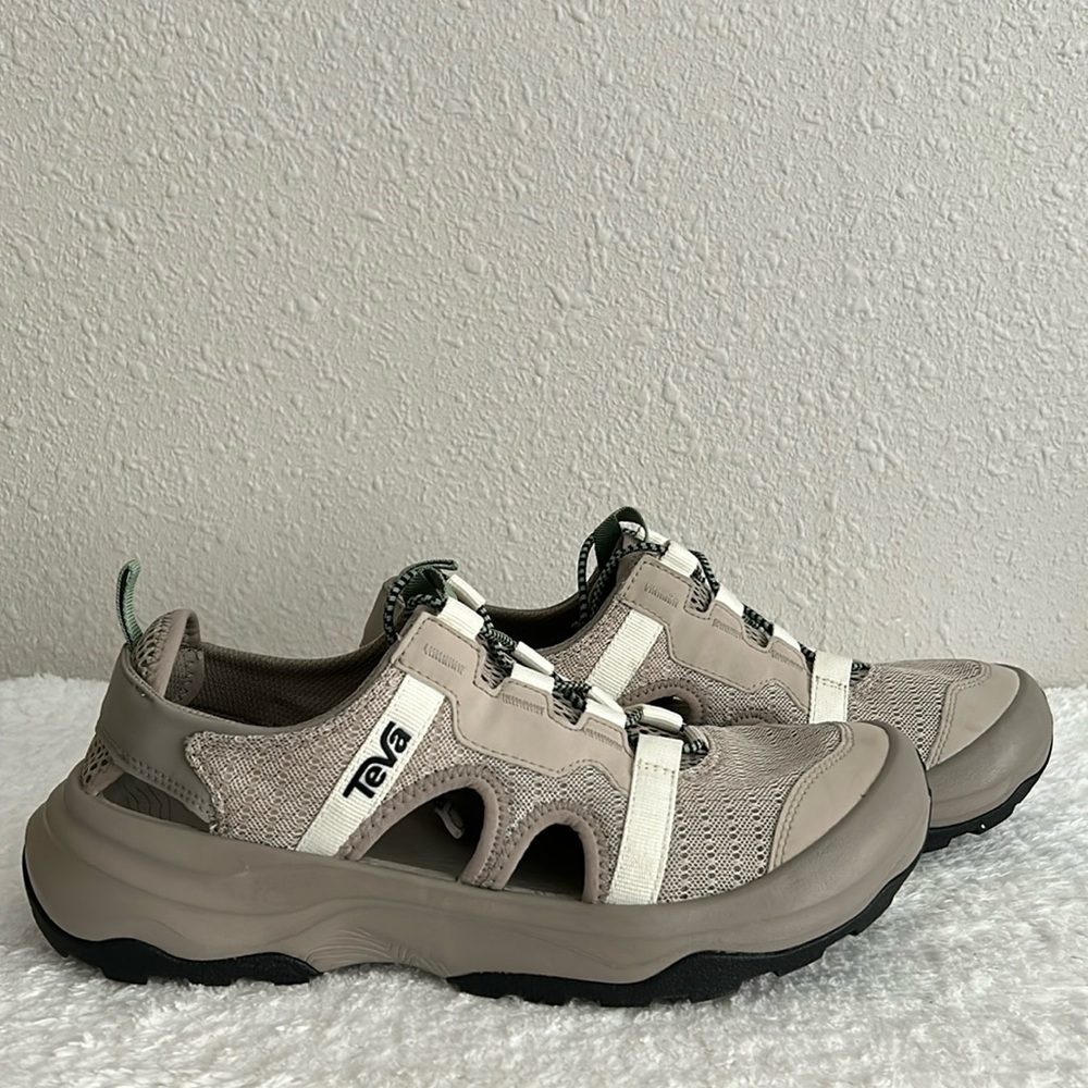 Teva Taupe and White Hybrid Sandal-Sneaker